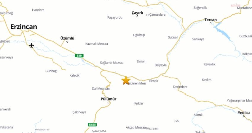 Tunceli’nin Pülümür ilçesinde, bugün saat 16.28’de, 8.7 kilometre derinlikte, 4.2