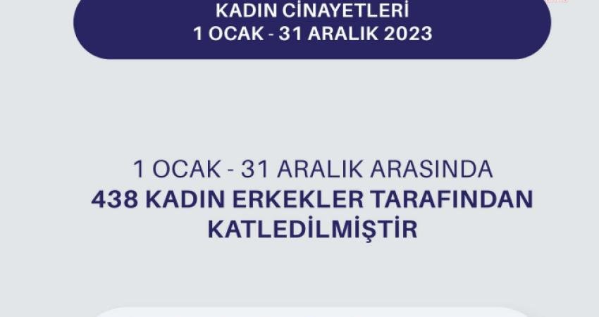 Türkiye Kadın Dernekleri Federasyonu (TKDF) 2023 yılında 438 kadının katledildiğini