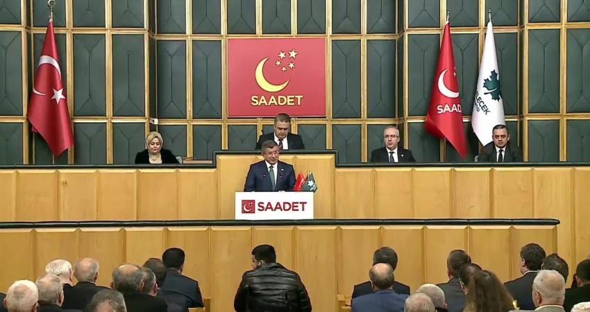 Gelecek Partisi Genel Başkanı Ahmet Davutoğlu, Saadet-Gelecek Partisi Grup Toplantısı'nda,
