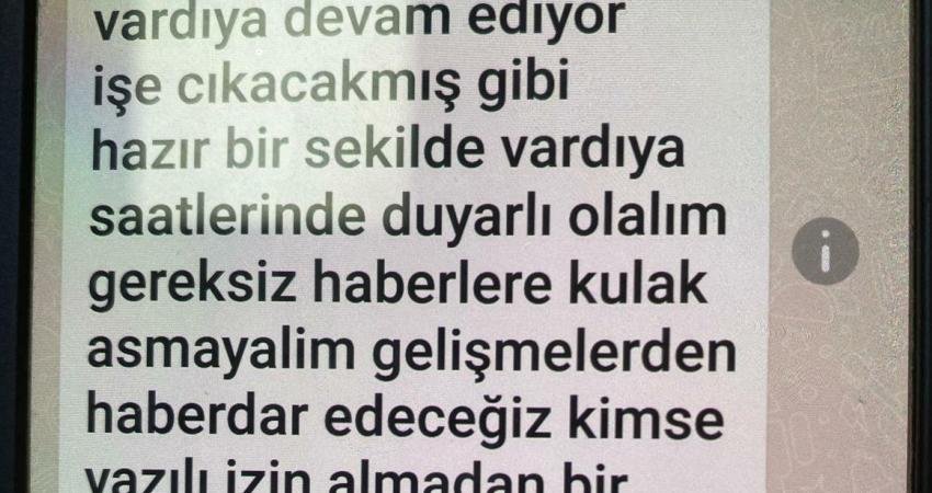 Anagold Madencilik’in taşeronu olan Çiftay Şirketi, bugün işçilerine "Gereksiz haberlere
