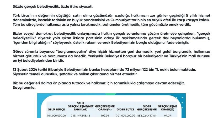 Mersin Yenişehir Belediye Başkanı Abdullah Özyiğit, “‘Gerçek belediyecilik’ diyerek yola