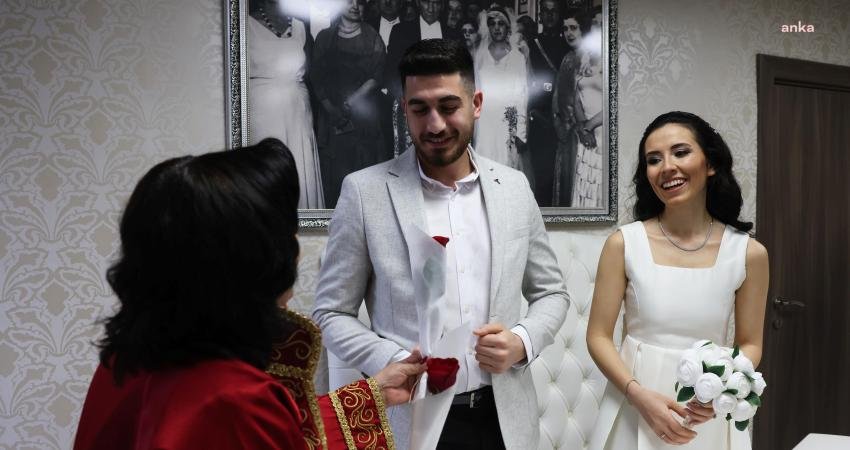 Çankaya'da evlenmek için 14 Şubat Sevgililer Günü'nü seçen 20 çift,