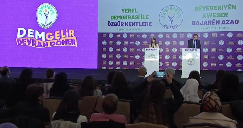 DEM Parti, 31 Mart yerel seçim bildirgesini açıkladı. DEM Parti