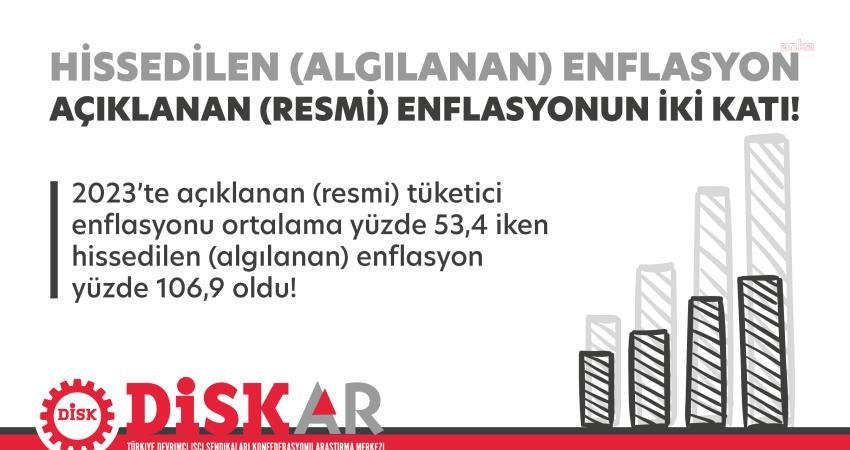 Devrimci İş&ccedil;i Sendikaları Konfederasyonu Araştırma Merkezi&rsquo;nin (DİSK-AR), raporuna g&ouml;re, 2023
