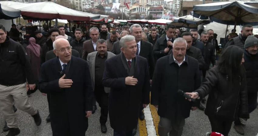 Ankara Büyükşehir Belediye (ABB) Başkanı Mansur Yavaş, Şentepe Pazaryeri'ni ziyaret