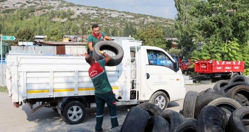 Menteşe Belediyesi, 1 yılda 20 ton ömrünü tamamlamış lastik atığı
