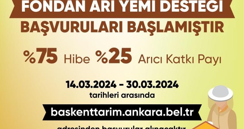 Ankara Büyükşehir Belediyesi (ABB), Fondan Arı Yemi Desteği için başvuru