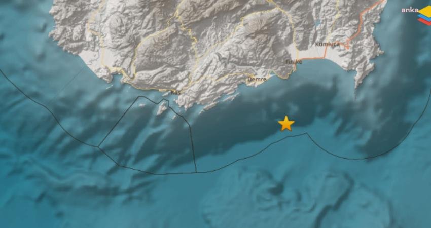 Antalya Demre Açıklarında 4.7 Büyüklüğünde Deprem Oldu Antalya’nın Demre ilçesi açıklarında, saat 16.55’te, 4.7 büyüklüğünde deprem meydana
