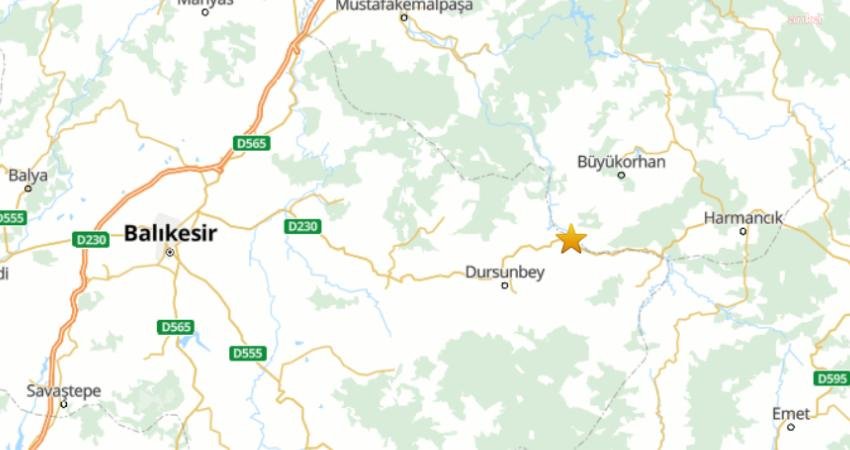 Balıkesir’in Dursunbey ilçesinde, saat 22.20’de, 4 büyüklüğünde deprem meydana geldi.