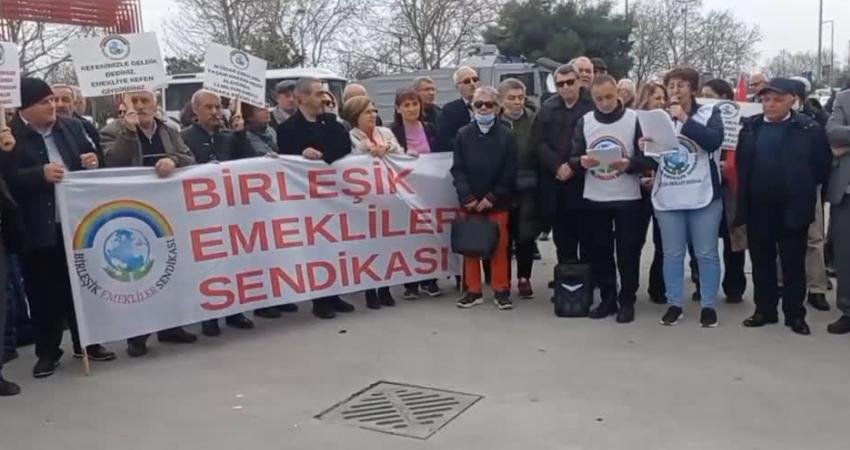 GAYE ŞEYMA CAN Birleşik Emekliler Sendikası bug&uuml;n İstanbul Kartal Meydanı’nda