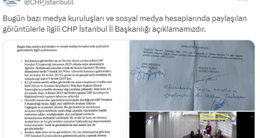 CHP İstanbul İl Başkanlığı, sosyal medyada yer alan ve bir