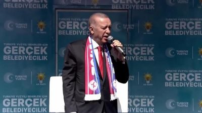 Cumhurbaşkanı ve AKP Genel Başkanı Recep Tayyip Erdoğan, Tokat mitinginde