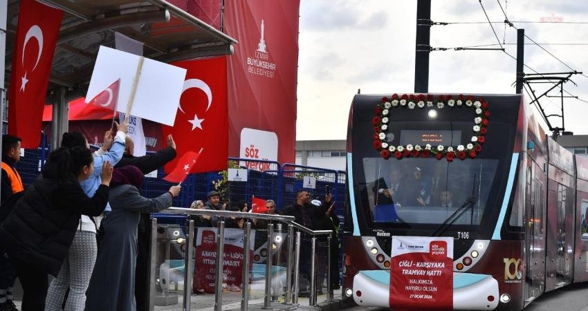 İzmir B&uuml;y&uuml;kşehir Belediyesi 27 Ocak&rsquo;ta hizmete alınan &Ccedil;iğli Tramvay hattının