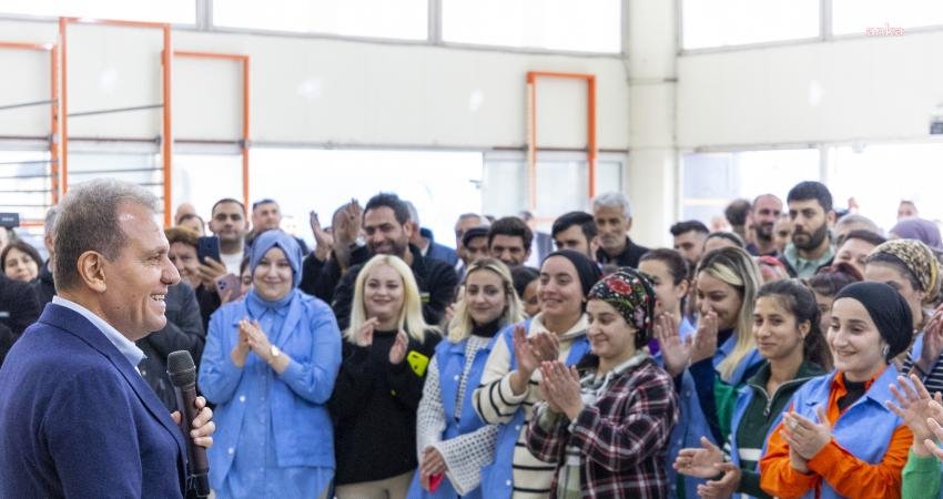 Mersin B&uuml;y&uuml;kşehir Belediye Başkanı Vahap Se&ccedil;er, Tarsus&rsquo;ta bir tekstil fabrikasını