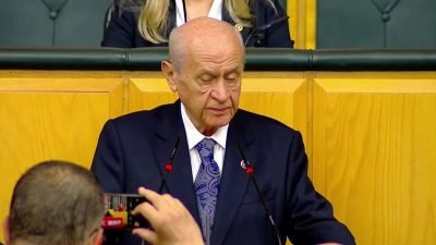 MHP Genel Başkanı Devlet Bahçeli Partisi'nin grup toplantısında Ferdi Tayfur