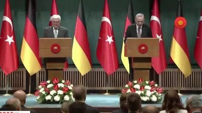 Cumhurbaşkanı Recep Tayyip Erdoğan, Almanya Cumhurbaşkanı Frank-Walter Steinmeier ile yaptığı