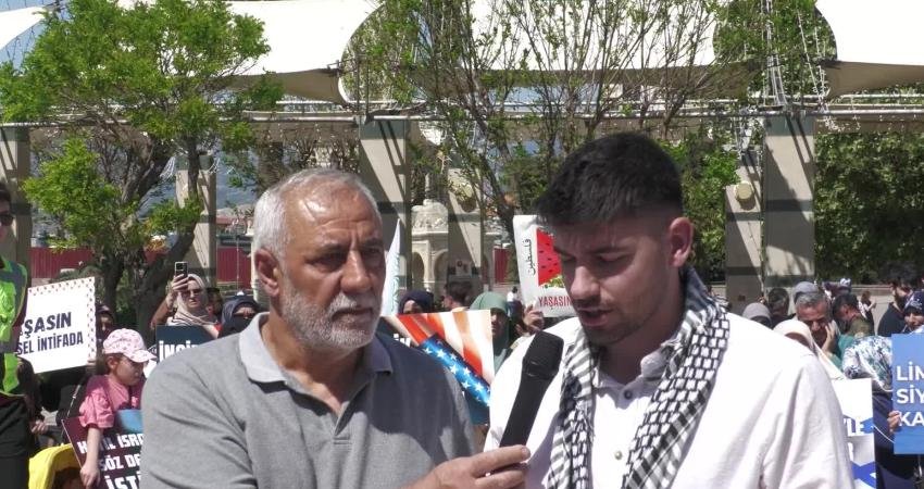 İzmir Konak Meydanı’nda İsrail’in Gazze’deki işgal ve katliamları ile Türkiye’nin