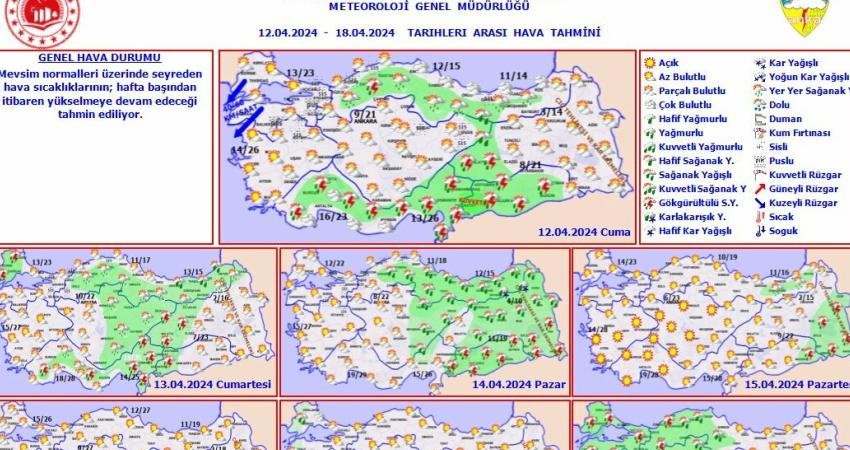 Meteoroloji Genel Müdürlüğü, Batı Akdeniz’in iç kesimleri, Doğu Akdeniz, Karadeniz’in