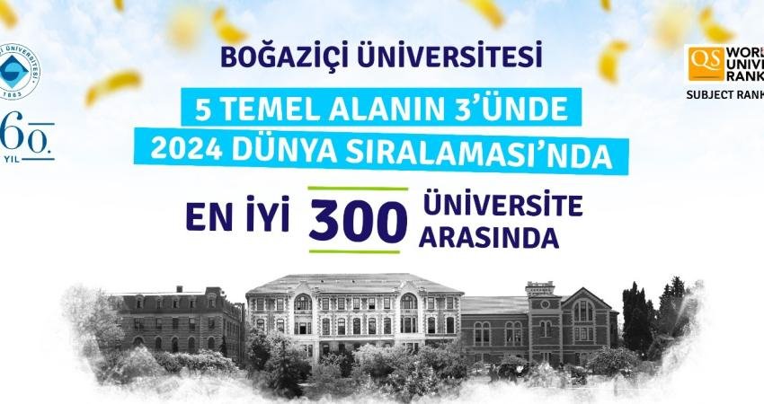 Boğaziçi Üniversitesi, QS’in 2024 Alanlarına Göre En İyi Üniversiteler Sıralaması’nda