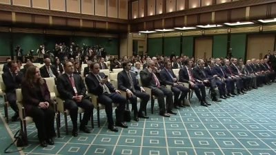 Cumhurbaşkanı Recep Tayyip Erdoğan, Gürcistan Başbakanı Irakli Kobakhidze ile birlikte