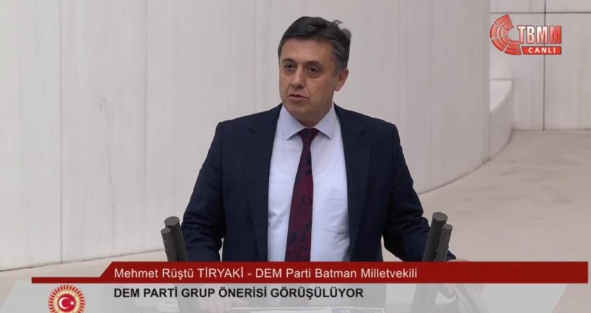 DEM Parti'nin ‘yargıdaki çürümenin nedenlerinin araştırılması’ ile ilgili grup önerisi,