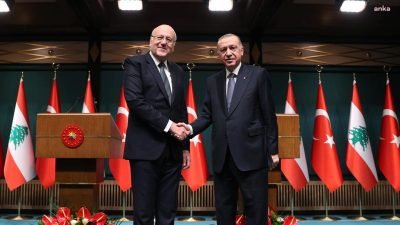 Cumhurbaşkanı Recep Tayyip Erdoğan'ın Lübnan Başbakanı Necip Mikati ile gerçekleştirdiği