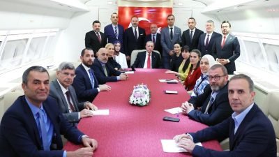 Cumhurbaşkanı Recep Tayyip Erdoğan, İspanya-İtalya ziyareti dönüşü uçakta gazetecilerin sorularını