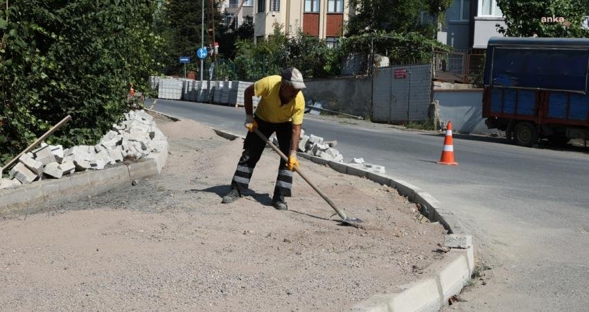 Beykoz Belediyesi, ilçenin işlek yerlerinden Otağtepe Caddesi’nde eskiyen parke taşları