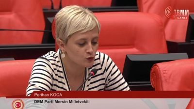 DEM Parti Mersin Milletvekili Perihan Koca, TBMM Genel Kurulu'nda, "Hatay'da