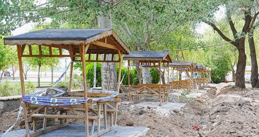 Gölbaşı Belediyesi, Atatürk Sahil Parkı’nda zemin iyileştirme ve ıslah çalışması