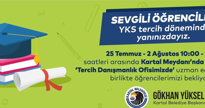 Kartal Belediyesi üniversite adaylarına Yükseköğretim Kurumları Sınavı (YKS) sonuçlarına göre