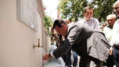 Silivri Belediye Başkanı Bora Balcıoğlu, restorasyonu tamamlanan Adem Hoca Çeşmesi'nin