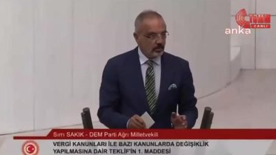  DEM Parti Ağrı Milletvekili Sırrı Sakık, TBMM Genel Kurulu’nda bugün