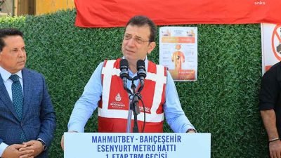 İBB Başkanı Ekrem İmamoğlu, Mahmutbey-Bahçeşehir-Esenyurt Metro Hattı’nda çalışan emekçilerle bir