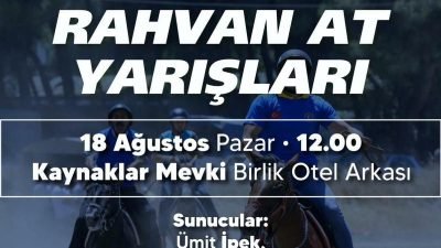 Buca’da 3. Geleneksel Rahvan At Yarışları 18 Ağustos Pazar günü