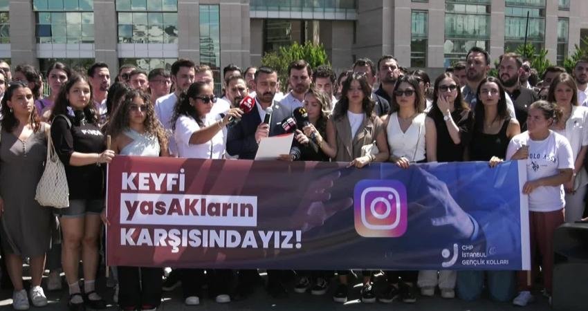 CHP İstanbul İl Gençlik Kolları, Çağlayan'daki İstanbul Adliyesi'nde Instagram'ın erişime