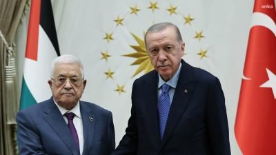 Cumhurbaşkanı Recep Tayyip Erdoğan, Filistin Devlet Başkanı Mahmud Abbas ile