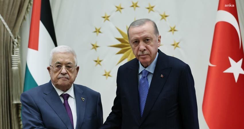 Cumhurbaşkanı Recep Tayyip Erdoğan, Filistin Devlet Başkanı Mahmud Abbas ile