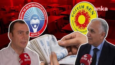 Eğitim-İş Genel Başkanı Kadem Özbay ve Eğitim-Sen Genel Başkanı Kemal