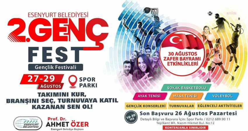 Esenyurt’ta bu yıl 2’ncisi düzenlenecek olan Genç-Fest, gençleri eğlence, müzik,