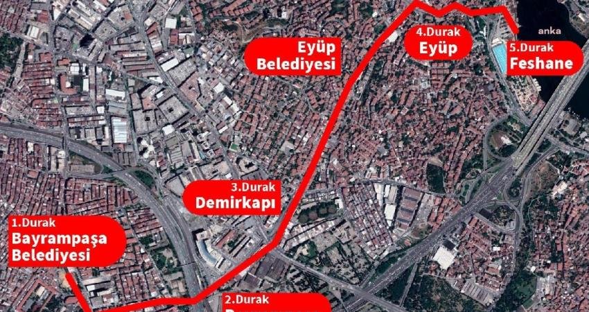 İstanbul Büyükşehir Belediyesi (İBB), Cumhurbaşkanlığı yatırım programına alınmayan Eyüpsultan-Bayrampaşa Tramvay