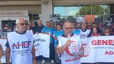Sağlık sendikaları, Adana'nın Seyhan ilçesinde aile hekimine yönelik saldırıyı protesto