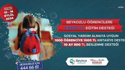 Beykoz Belediyesi, yeni eğitim öğretim yılında ilçede sosyal yardım almaya