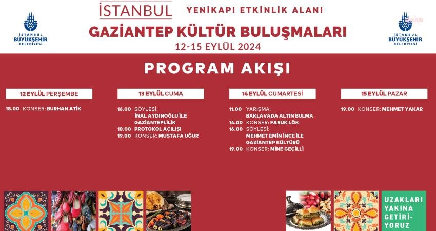 İstanbul Yenikapı Etkinlik Alanı’nda yapılması gelenekselleşen ‘Kültür Buluşmaları’, Gaziantep ile