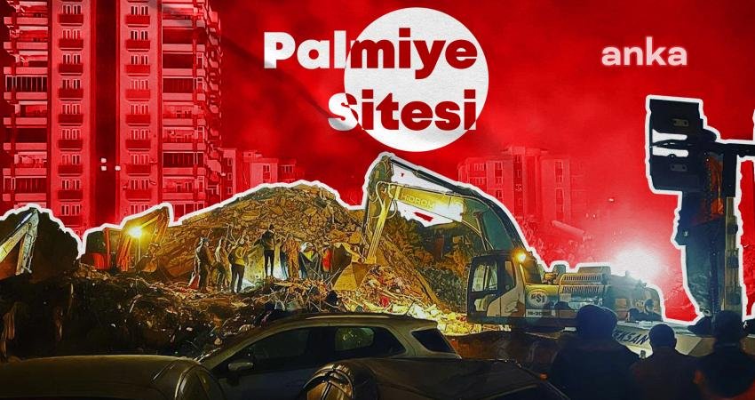 Kahramanmaraş'ın Oniki Şubat ilçesinde, 6 Şubat depremlerinde yıkılan Palmiye Sitesi