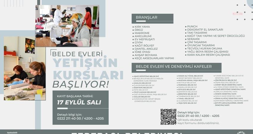 Tepebaşı Belediyesi'nin 'Belde Evleri Yetişkin Kursları' kayıtları başlıyor. 21 farklı