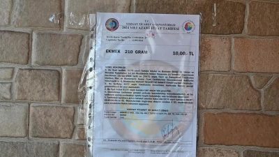 Yozgat’ta 8 lira olan 210 gram ekmek, yapılan 2 lira