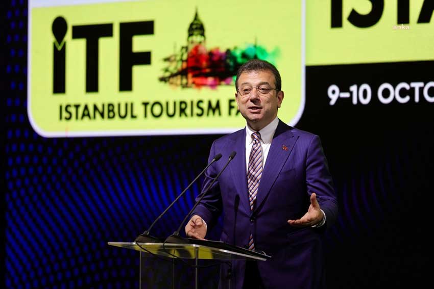  ‘İstanbul Turizm Fuarı’ açılışında konuşan TBB ve İBB Başkanı Ekrem