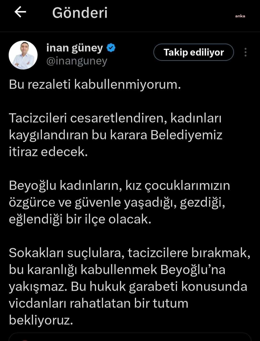 beyoglunda-kadina-yonelik-taciz-zanlilarinin-serbest-birakilmasina-tepki-belediye-baskani-guney-bu-rezaleti-kabullenmiyorum