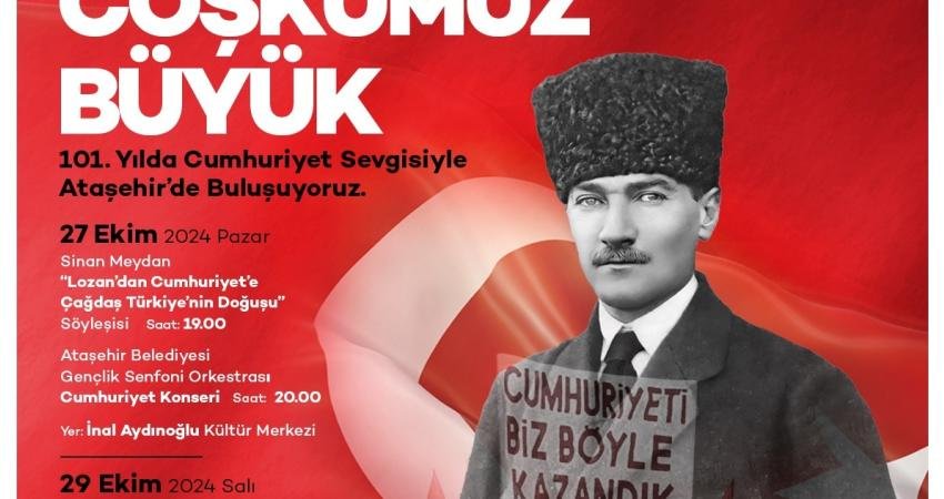 29 Ekim Cumhuriyet Bayramı, Ataşehir’de bir dizi etkinlikle kutlanacak. Bayrama